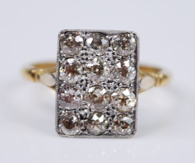 Lot 2270 - A yellow and white metal diamond rectangular...