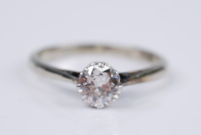 Lot 2678 - A white metal diamond solitaire ring,...