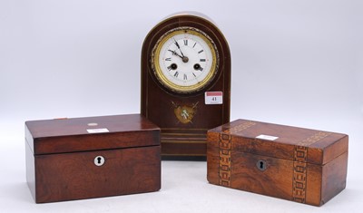 Lot 41 - A Victorian Tunbridge inlaid walnut twin...