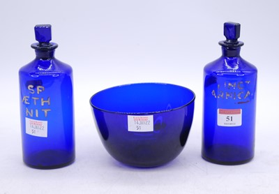 Lot 51 - A pair of 19th century Bristol blue glass...
