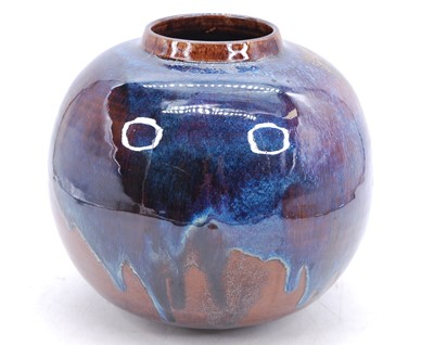 Lot 57 - A 20th century flambé glazed studio pottery...