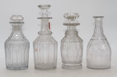Lot 43 - A Regency cut glass decanter, of mallet form,...