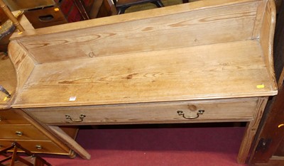 Lot 1259 - A 19th century rustic pine single drawer side...