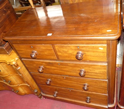 Lot 1285 - A mid-Victorian mahogany round cornered chest...
