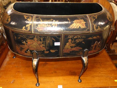 Lot 1289 - A contemporary black lacquered and gilt...