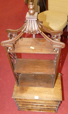 Lot 1299 - A circa 1900 mahogany five-tier fret cut...