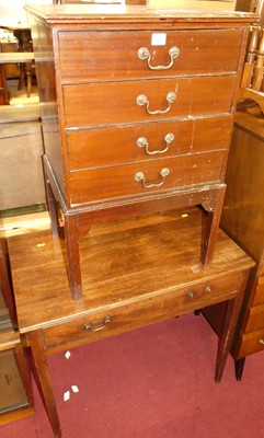 Lot 1306 - A 19th century mahogany single drawer side...