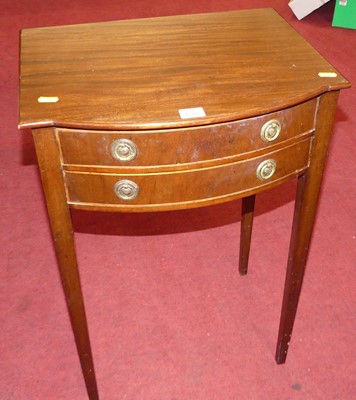 Lot 1309 - A 19th century mahogany bowfront two-drawer...