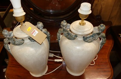 Lot 1312 - A pair of contemporary painted ceramic...