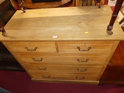 Lot 1326 - An Edwardian ash square front chest of two...