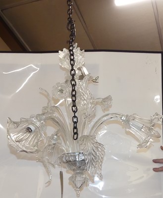 Lot 1328 - A Venetian three-branch hanging electrolier,...