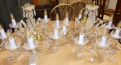 Lot 1331 - A pair of contemporary crystal glass and...