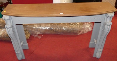 Lot 1356 - A mahogany and part blue painted console table,...