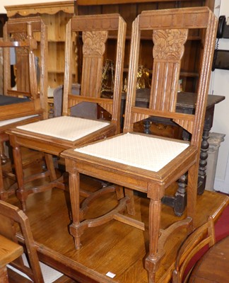 Lot 1364 - A Belgian Art Deco oak dining suite comprising;...