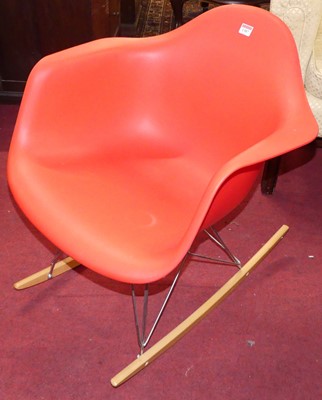 Lot 1387 - A contemporary red polypropylene and wired...