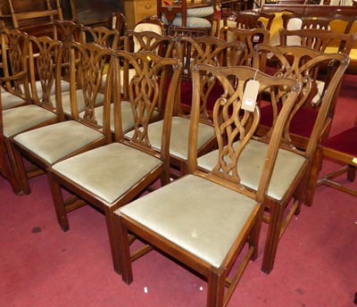 Lot 1394 - A set of ten 20th century mahogany Chippendale...