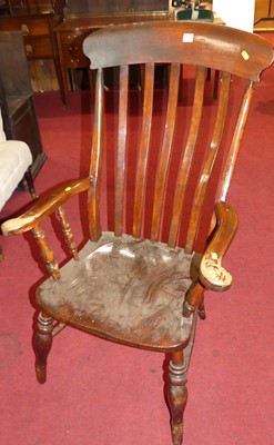 Lot 1398 - An early 20th century stained elm and beech...