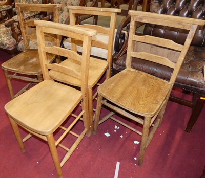 Lot 1402 - A set of four early 20th century elm and beech...