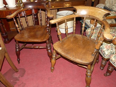 Lot 1403 - Two similar early 20th century elm, beech, and...