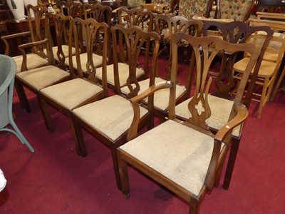 Lot 1404 - A set of 20th century mahogany Chippendale...