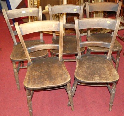 Lot 1406 - A set of five early 20th century stained elm...
