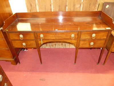 Lot 1419 - A circa 1900 mahogany kneehole sideboard,...