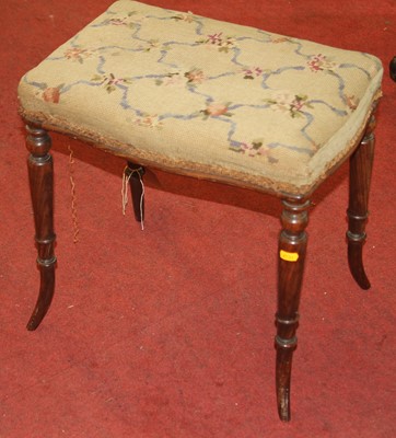 Lot 1428 - A 19th century rosewood and floral needlework...