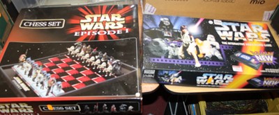 Lot 1453 - A Star Wars Episode chess set together with a...