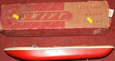 Lot 1535 - A Harold Flory Swift electric motorboat housed...