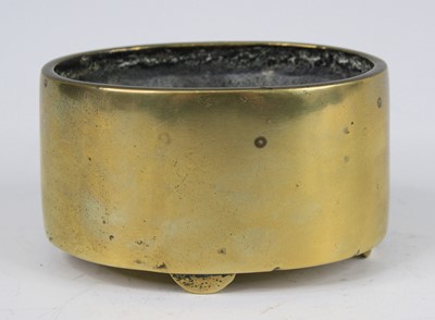 Lot 2545 - A Chinese gilt bronze censer, of plain oval...