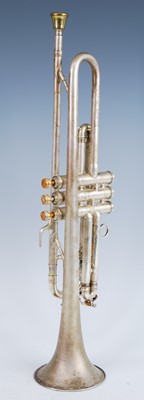 Lot 1117 - A silver plated trumpet by and stamped Selmer,...
