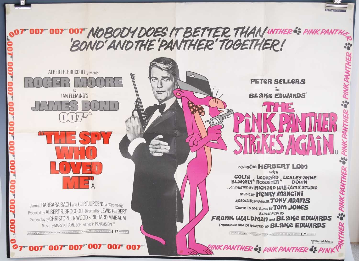 Lot 1243 - UK Quad double-bill poster for The Spy Who...