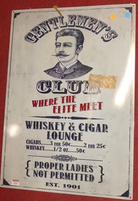 Lot 1267 - A contemporary laminate on metal advertising...