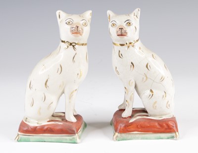 Lot 4052 - A pair of Victorian Staffordshire pearlware...