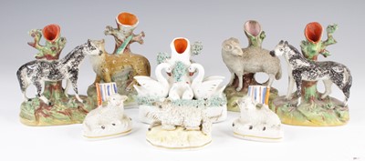 Lot 4062 - A collection of eight Victorian Staffordshire...