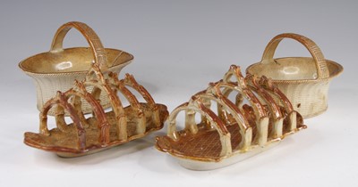 Lot 4047 - A near pair of Derbyshire stoneware five...