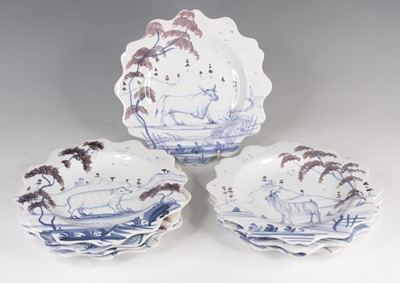 Lot 4081 - A set of eight Deborah Sears Isis plates, 20th...