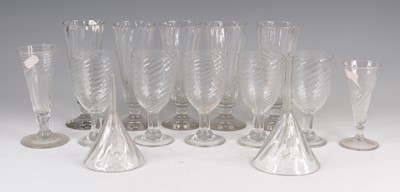 Lot 4088 - A collection of Georgian wrythen glassware, to...