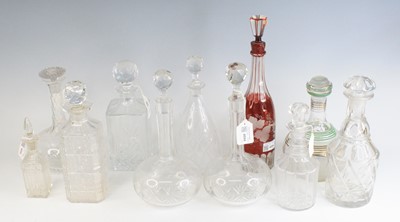 Lot 4094 - A Regency glass triple neck decanter, of...