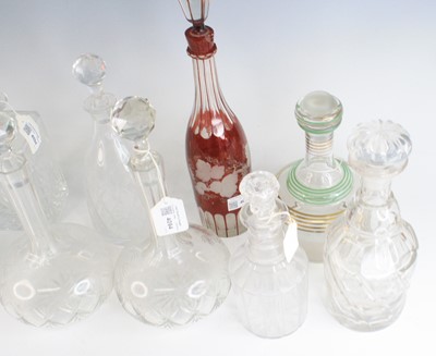 Lot 4094 - A Regency glass triple neck decanter, of...