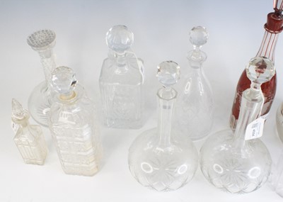 Lot 4094 - A Regency glass triple neck decanter, of...