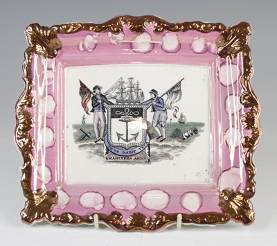 Lot 4066 - A Victorian Sunderland lustre wall plaque,...