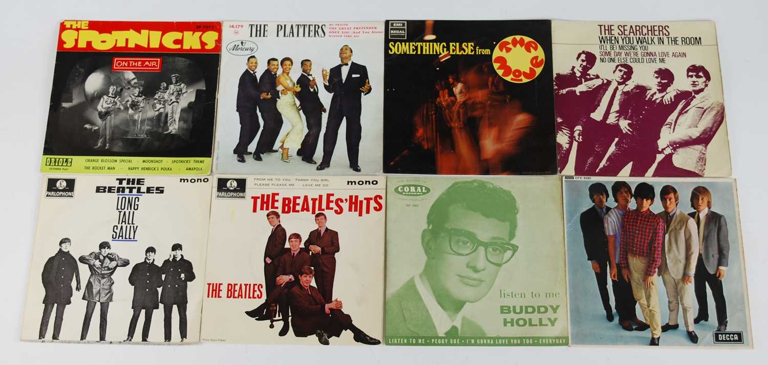 Lot 1076 - A collection of eight 7" EP's, to include The...