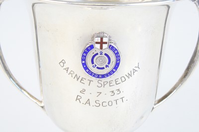 Lot 1249 - A George V silver trophy cup, of bell shaped...