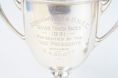 Lot 1250 - A George V silver trophy cup, of bell shape...