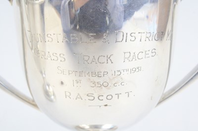 Lot 1250 - A George V silver trophy cup, of bell shape...