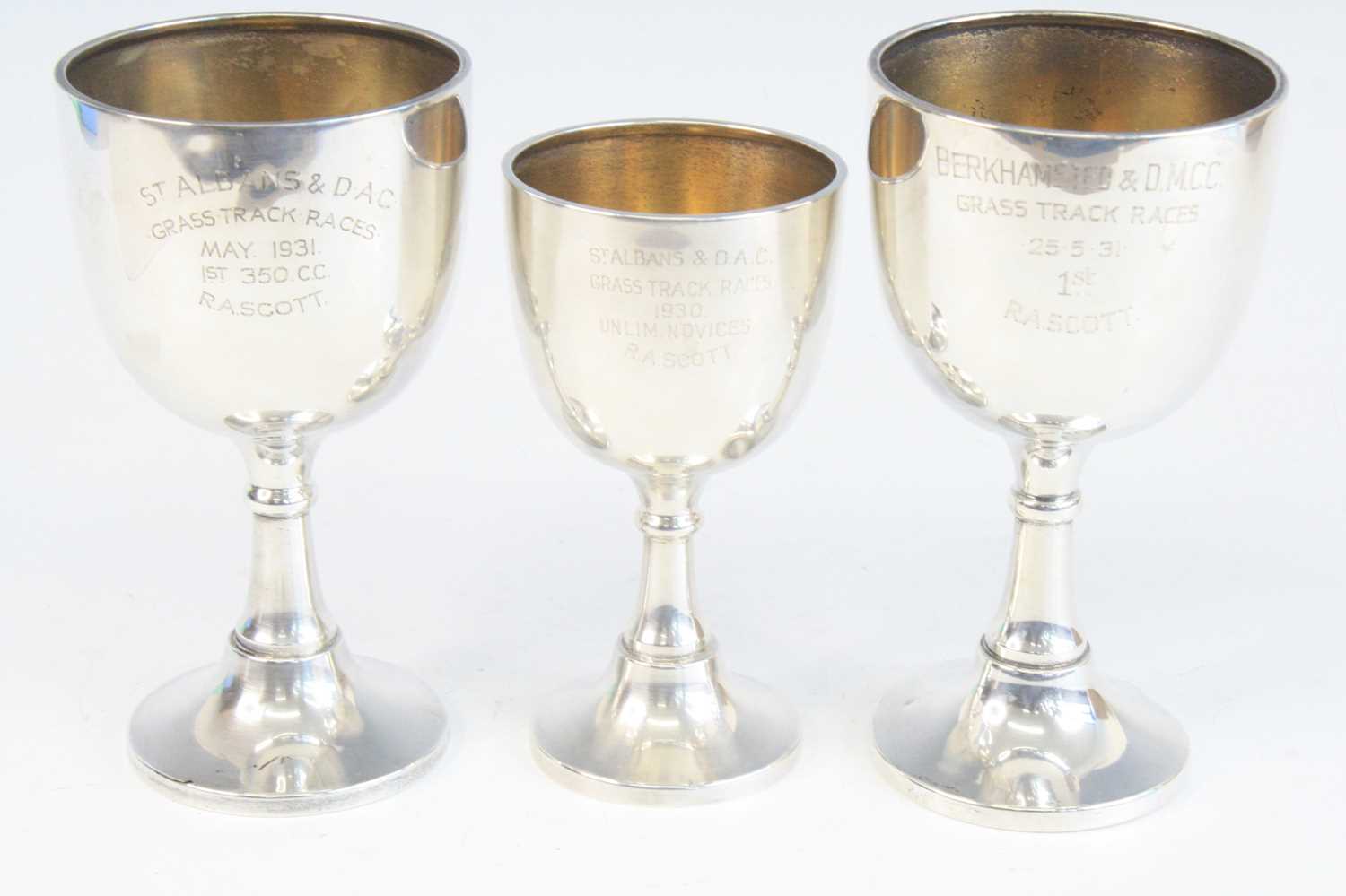 Lot 1251 - A George V silver trophy goblet, of typical...