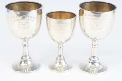 Lot 1251 - A George V silver trophy goblet, of typical...