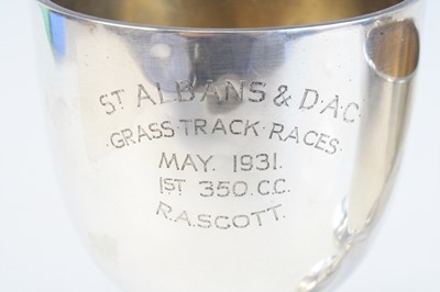 Lot 1251 - A George V silver trophy goblet, of typical...