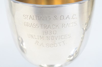 Lot 1251 - A George V silver trophy goblet, of typical...